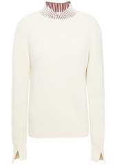 Victoria Beckham Woman Ribbed Wool-blend Sweater Ivory