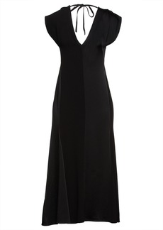 Victoria Beckham Woman Satin-crepe Midi Dress Black