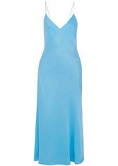 Victoria Beckham Woman Satin-crepe Midi Dress Light Blue