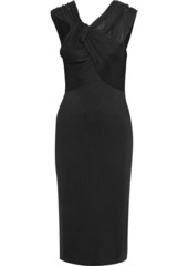 Victoria Beckham Woman Twist-front Stretch-knit Dress Black
