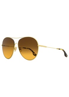 Victoria Beckham Women's Oversize Aviator Sunglasses VB131S 708 Gold/Havana 63mm