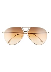 Women's Victoria Beckham 64mm Oversize Aviator Sunglasses - Gold/ Brown