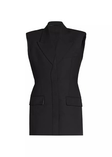 Victoria Beckham Wool-Blend Tailored Sleeveless Blazer Minidress