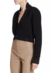 Victoria Beckham Wool-Blend V-Neck Crop Cardigan