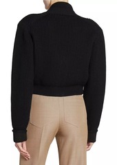 Victoria Beckham Wool-Blend V-Neck Crop Cardigan