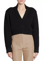 Victoria Beckham Wool-Blend V-Neck Crop Cardigan