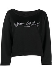 Viktor & Rolf embroidered-logo cropped sweatshirt