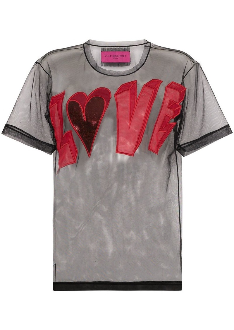 Viktor Rolf Love Logo Mesh T Shirt Tops