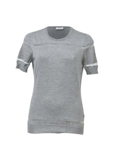 Viktor & Rolf Mesh Stripe Top in Grey Wool