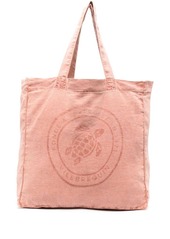 Vilebrequin logo-print linen tote bag