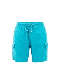 Vilebrequin - Baie Drawstring-waist Linen Cargo Shorts - Mens - Blue