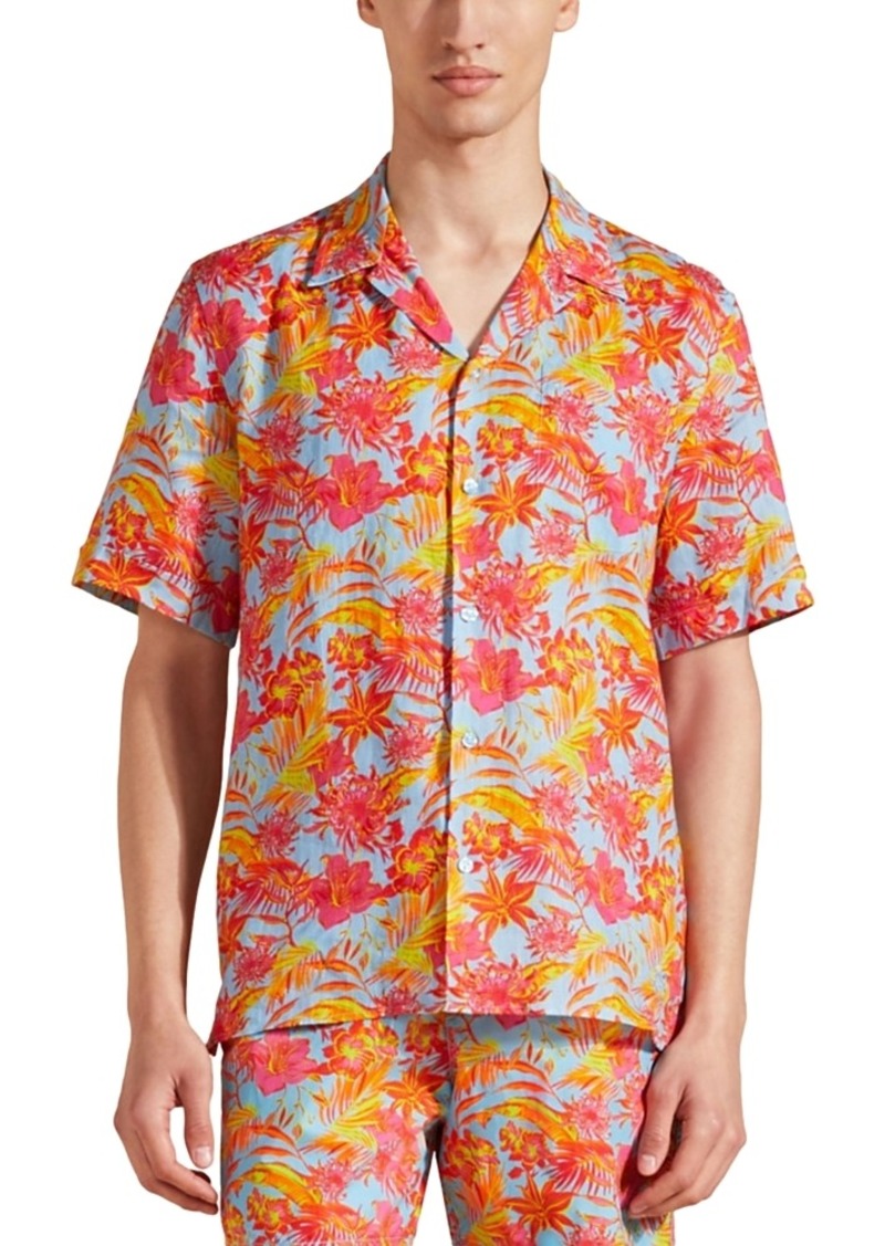Vilebrequin Charli Tahiti Flowers Print Linen Camp Shirt