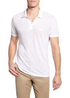 Vilebrequin Jersey Linen Johnny Collar Polo in White at Nordstrom