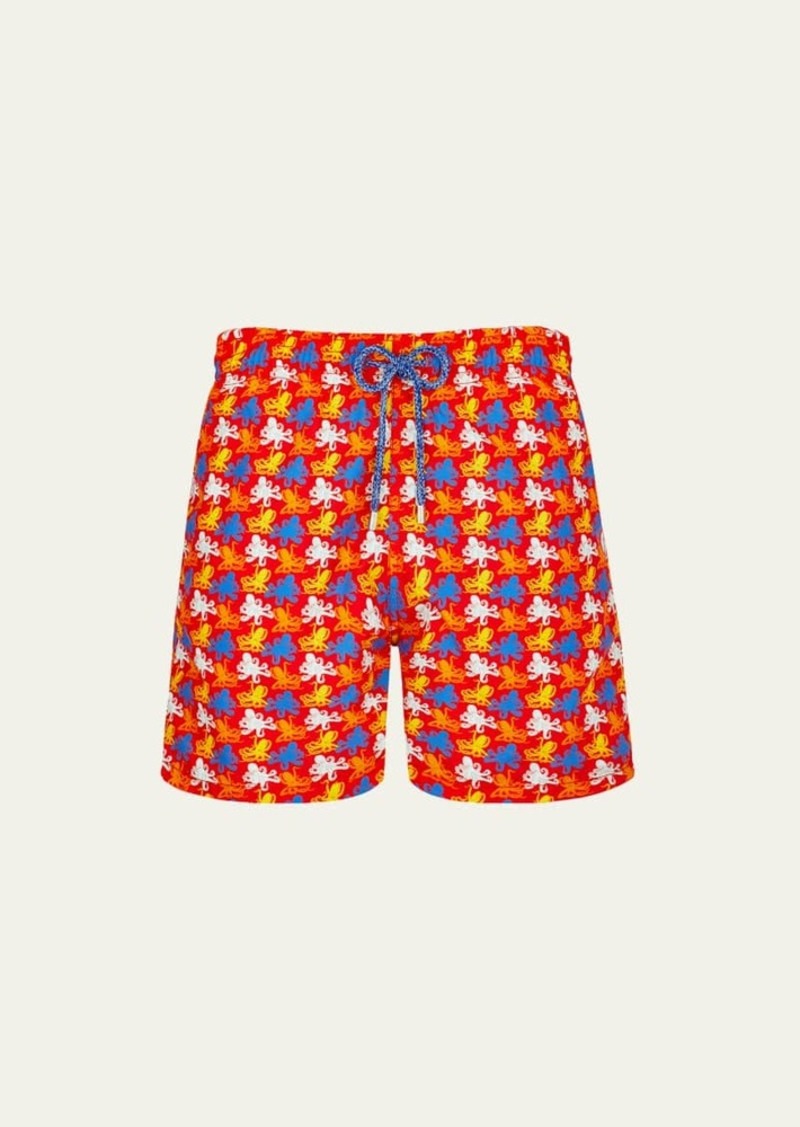 Vilebrequin Men's Micro Octopus-Print Swim Shorts