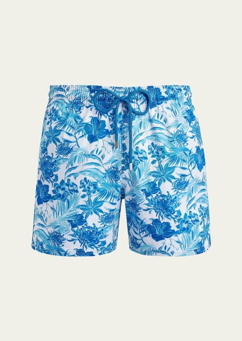 Vilebrequin Men's Tahiti Flower-Print Swim Shorts