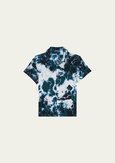 Vilebrequin Men's Terrycloth Ocean Tie-Dye Short-Sleeve Shirt