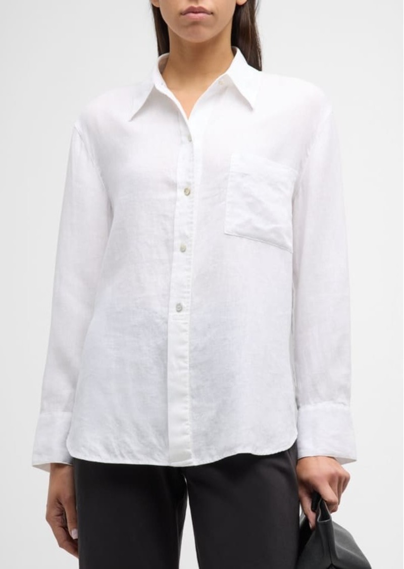 Vince  Easy Silk Long-Sleeve Button-Front Shirt