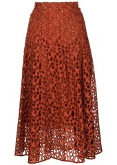 Vince A-line lace-embroidered skirt