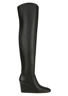 Vince Arlet Leather Knee High Wedge Boots