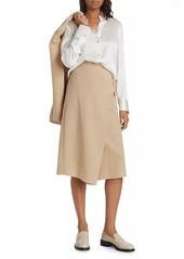 Vince Asymmetric Wrap Midi-Skirt