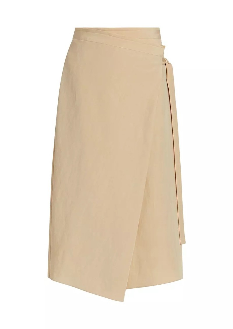 Vince Asymmetric Wrap Midi-Skirt