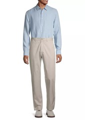 Vince Bayside Striped Linen Button-Front Shirt