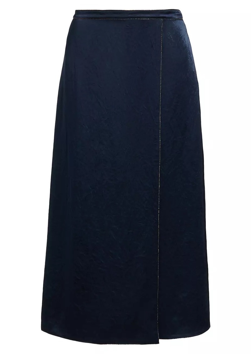 Vince Beaded Border Front Slit Skirt