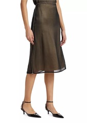 Vince Beaded Border Sheer Knee Length-Skirt