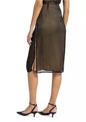 Vince Beaded Border Sheer Knee Length-Skirt