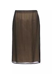 Vince Beaded Border Sheer Knee Length-Skirt