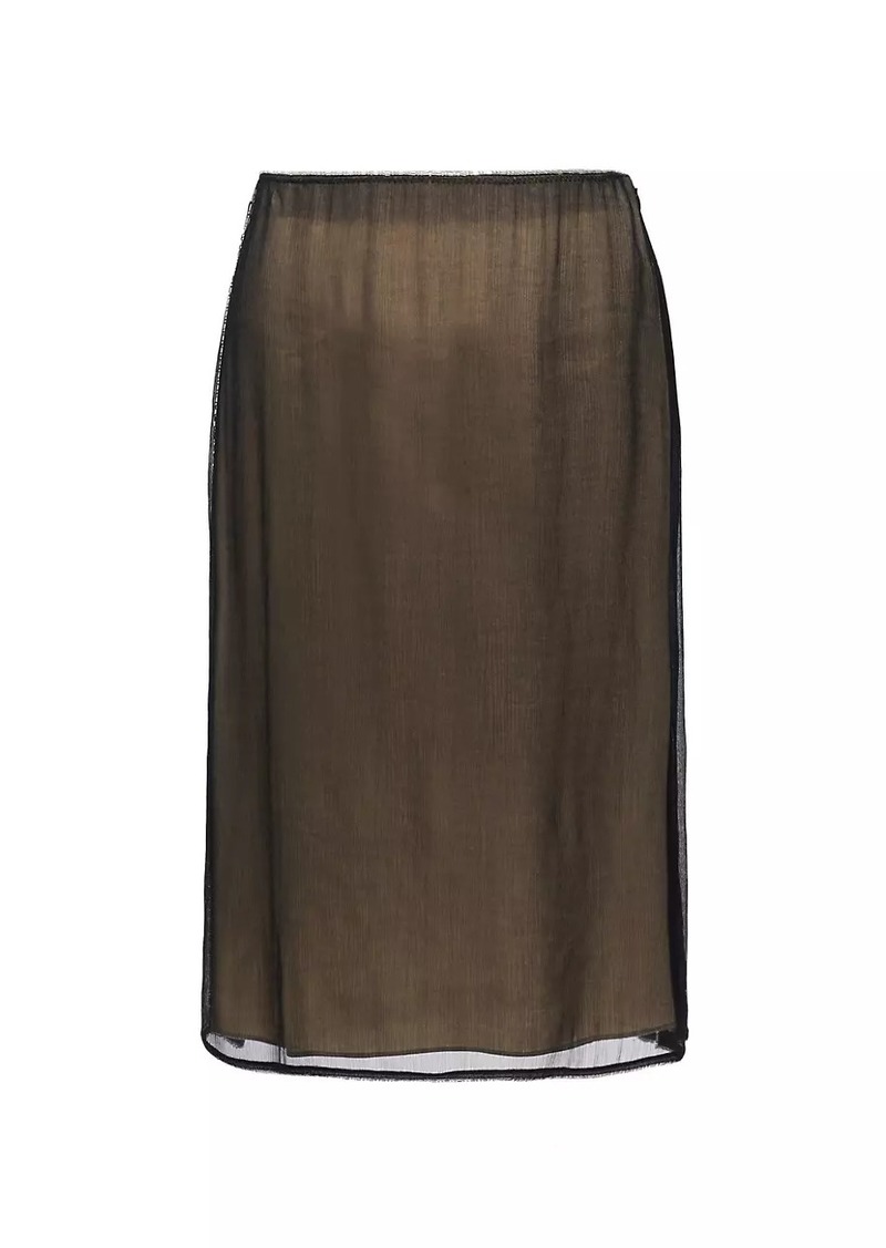 Vince Beaded Border Sheer Knee Length-Skirt