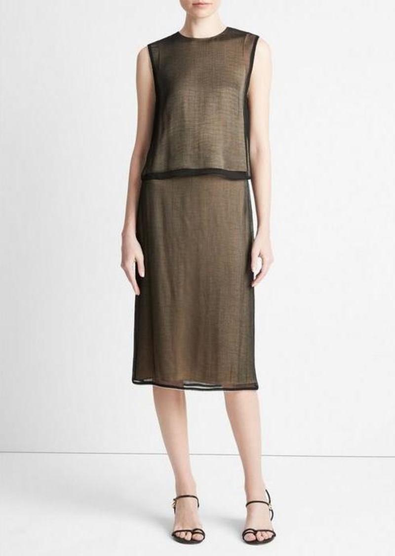 Vince Beaded-Border Sheer Shell