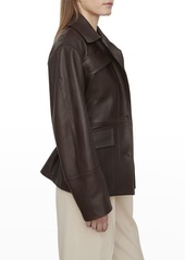 Vince Belted Leather Safari Jacket