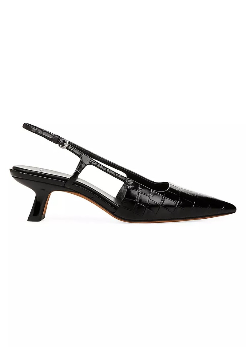 Vince Bianca 50MM Leather Slingback Pumps