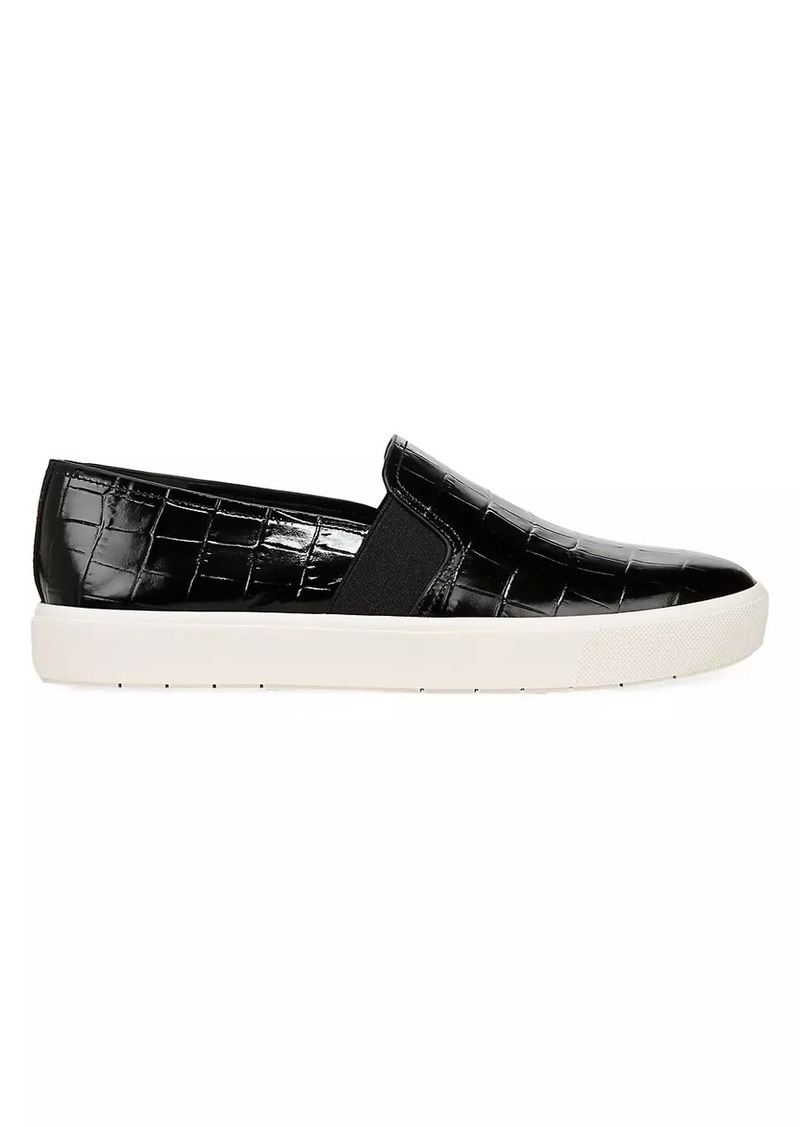 Vince Blair II Embossed Leather Slip-On Sneakers