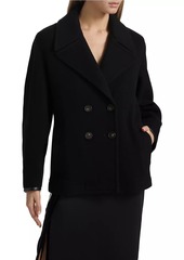 Vince Boiled Wool Crop Peacoat