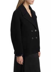 Vince Boiled Wool Crop Peacoat