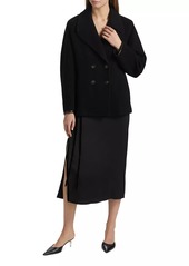 Vince Boiled Wool Crop Peacoat