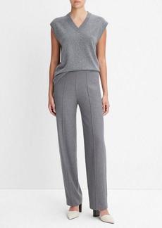 Vince Brushed Wool Mid-Rise Straight-Leg Pant
