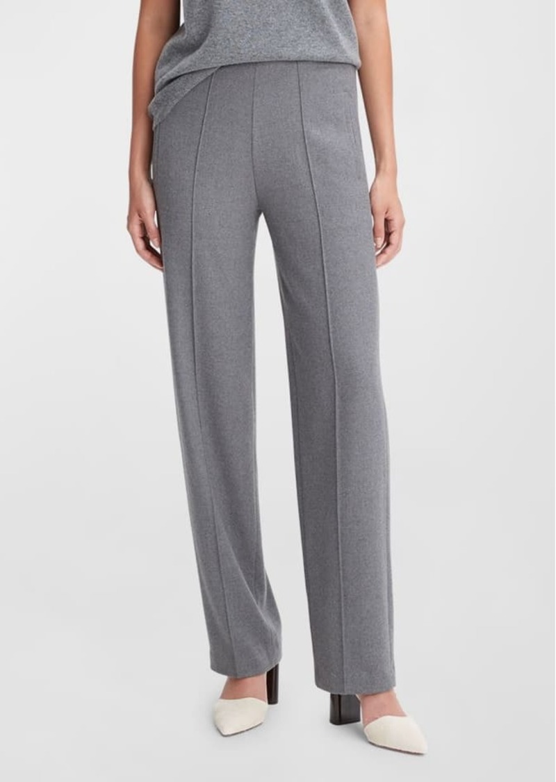 Vince Brushed Wool Mid-Rise Wide-Leg Pants