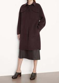 Vince Brushed Wool Shirt Coat In Hickory