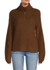 Vince Cable Knit Wool Blend Partial Zip Sweater