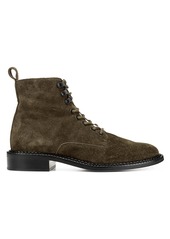 Vince Cabria Shearling-Trim Suede Combat Boots