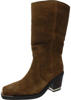 Vince Camuto Babellie Womens Suede Metallic Mid-Calf Boots