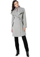 Vince Camuto Belted Asymmetrical Zip Wool Coat with PU Trim V20738-ME