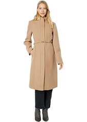 Vince Camuto Belted Chain Wool Coat with High Neck V21753-ME