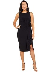 Vince Camuto Boatneck Midi with Side Ruffle