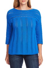 Vince Camuto Boatneck Pointelle Sweater