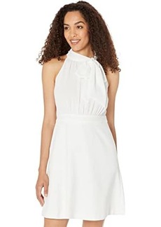 Vince Camuto Chiffon Bow Neck Signature Crepe A-Line Skirt Twofer