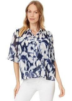 Vince Camuto Collard Short Slv Blouse W Shirt